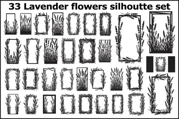 33 Lavender Silhouettes & Frames