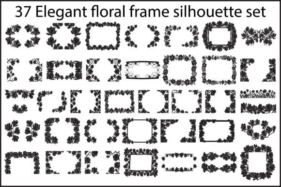 37 Elegant Floral Frame Silhouettes