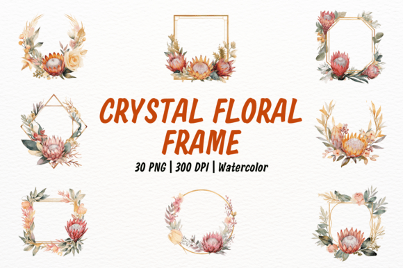 Bohemian Floral Frame with Protea Rose: Elevating Design with Organic Elegance