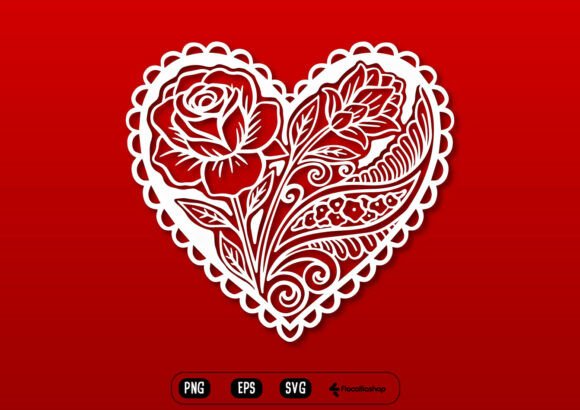 Bringing Romance to Life with the Intricate Valentine Rose Heart SVG