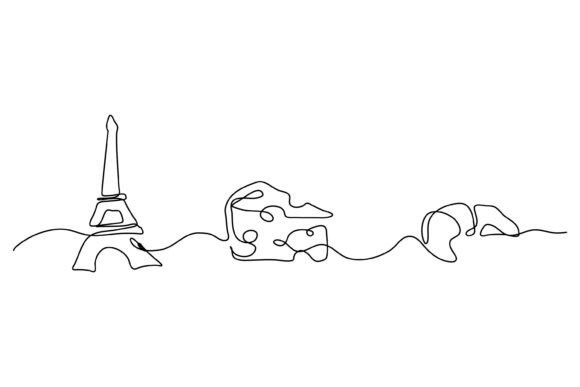 Continuous Line Design of France: A Minimalist Approach to Cultural Iconography