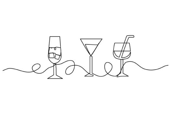 Continuous Line Design of Party: Minimalist Elegance for Modern Celebrations