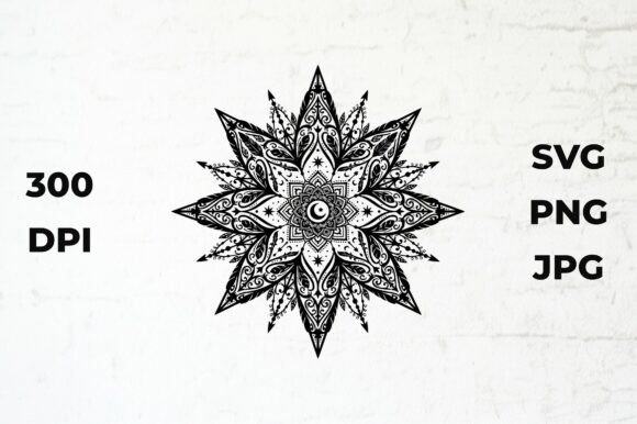 Detailed Black and White Mandala Design