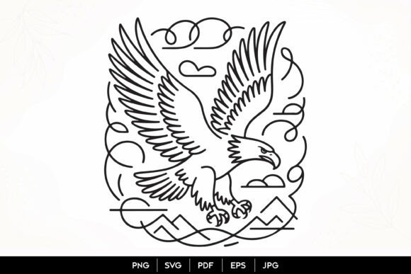 Eagle Line Art: Minimalist Vector Power