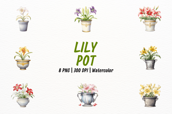 Elegant Lily in Pot Clipart: Elevating Your Designs with Vintage Botanical Charm