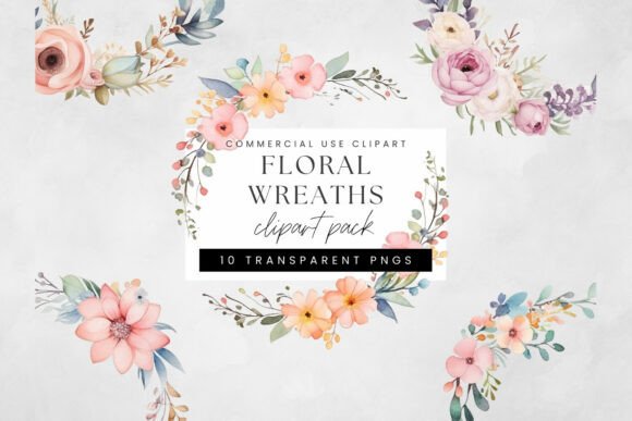 Elevate Designs with Floral Wreath Clipart