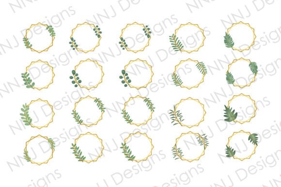Elevating Design with a Gold Frame with Leaf PNG