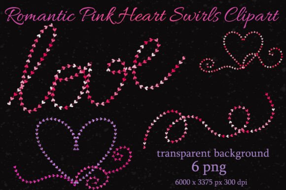 Elevating Your Designs with Romantic Pink Heart Swirls Clipart: A Guide to Elegant Digital Creativity