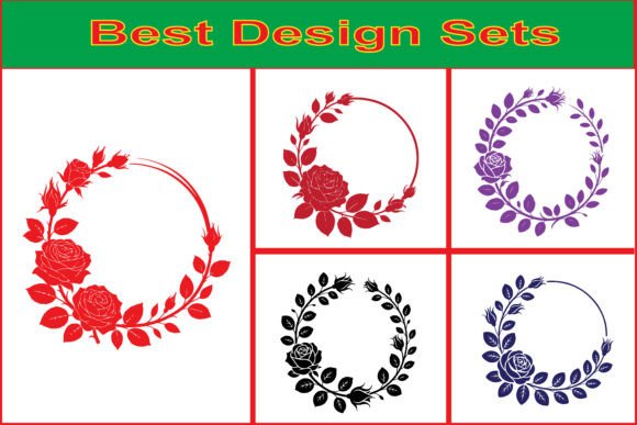 Enhance Your Creative Projects with the Romantic Rose Floral Wreath Vector Set