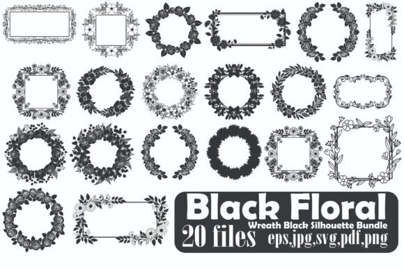 Evaluating the Black Floral Frame Wreath Silhouette Set for Professional Design