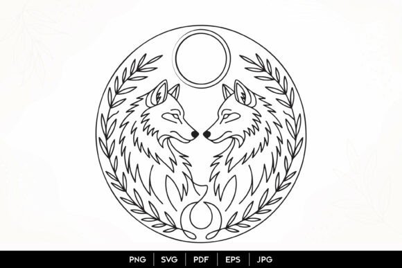 Exploring the Symbolism and Utility of Twin Wolf Moon Line Art SVG in Modern Design