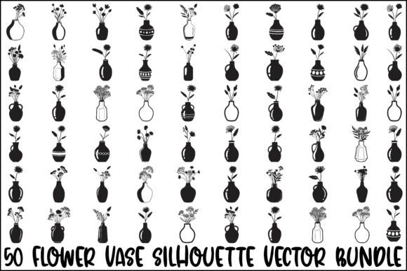 Flower Vase Silhouette Vector Bundle: Elevating Digital and Physical Design
