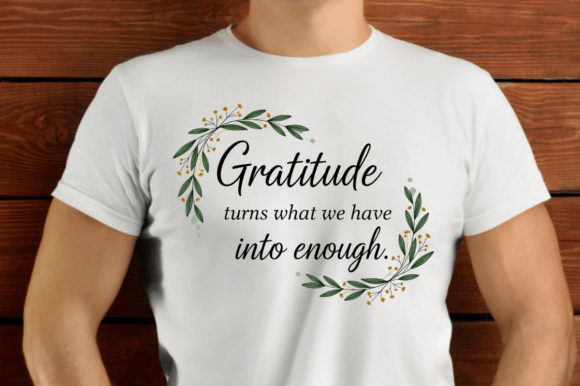 Inspirational Gratitude Quote with Green Design