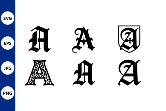 Ornate Blackletter Font Set: Gothic Elegance
