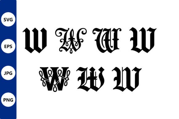 Ornate Blackletter Glyphs Vector Guide