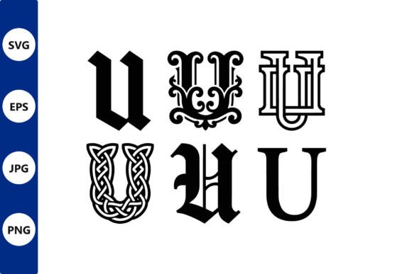 Ornate Letter Glyphs Vector Guide