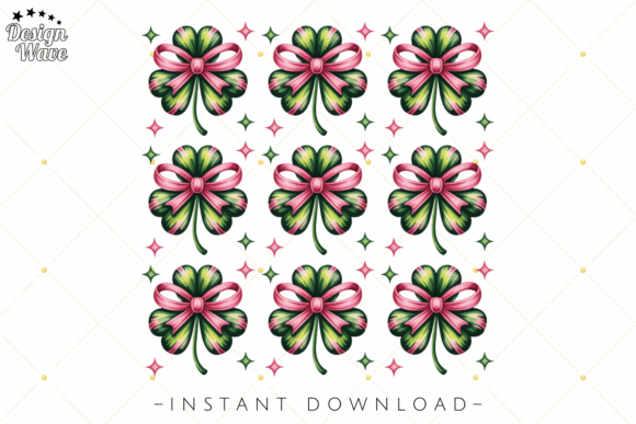 Pink Bow Shamrock PNG: Blending Feminine Charm with St. Patrick’s Day Tradition