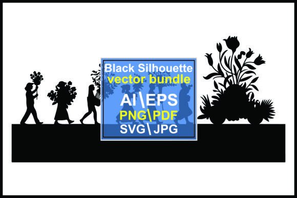Silhouettes of People Carrying Flowers: Integrating Botanical Vector Art into Professional Design Workflows
