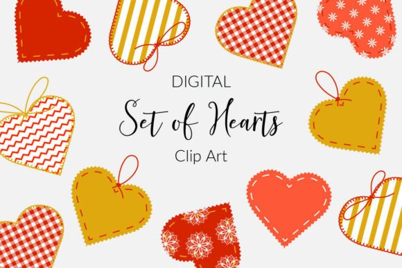 Stitched Heart Vector Clip Art for Design