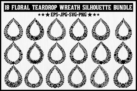 Strategic Design Decisions: Leveraging the 18 Floral Teardrop Wreath Silhouette Set for Brand Consistency