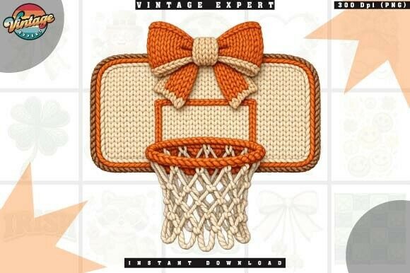 Strategic Visual Assets: Leveraging the Basketball Hoop Faux Crochet Yarn PNG for Brand Differentiation