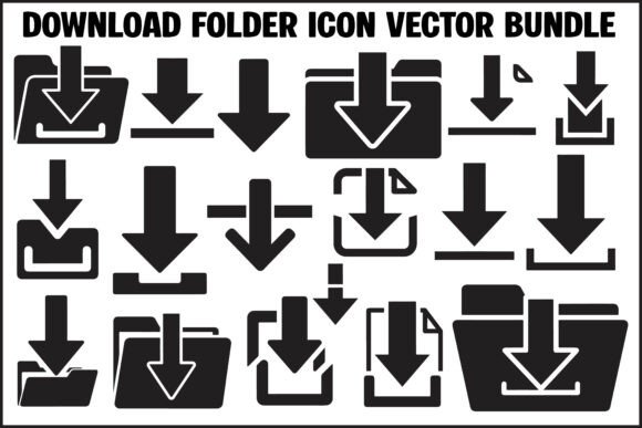 Streamlining Digital Workflows with the Download Folder Icon Silhouette Vector