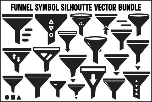 Streamlining Visual Communication with the Funnel Symbol Silhouette Vector Bundle