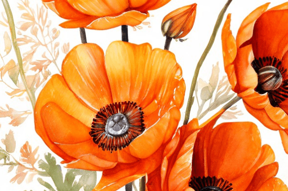 The Timeless Appeal of Elegant Orange Floral Watercolor Illustrations in Modern Design