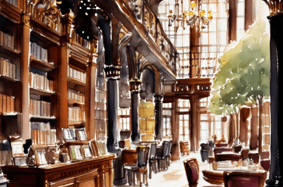 Timeless Charm: Historic Café Illustrations