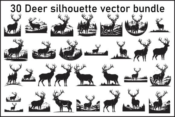 Unlocking Creative Potential with the 30 Deer Silhouette Vector Bundle