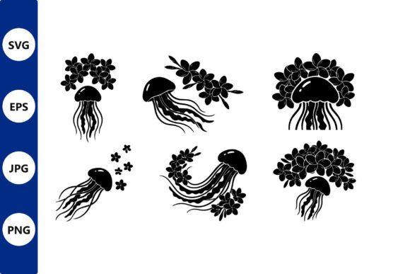 Unlocking Creative Potential with the Jellyfish Floral Silhouette Vector